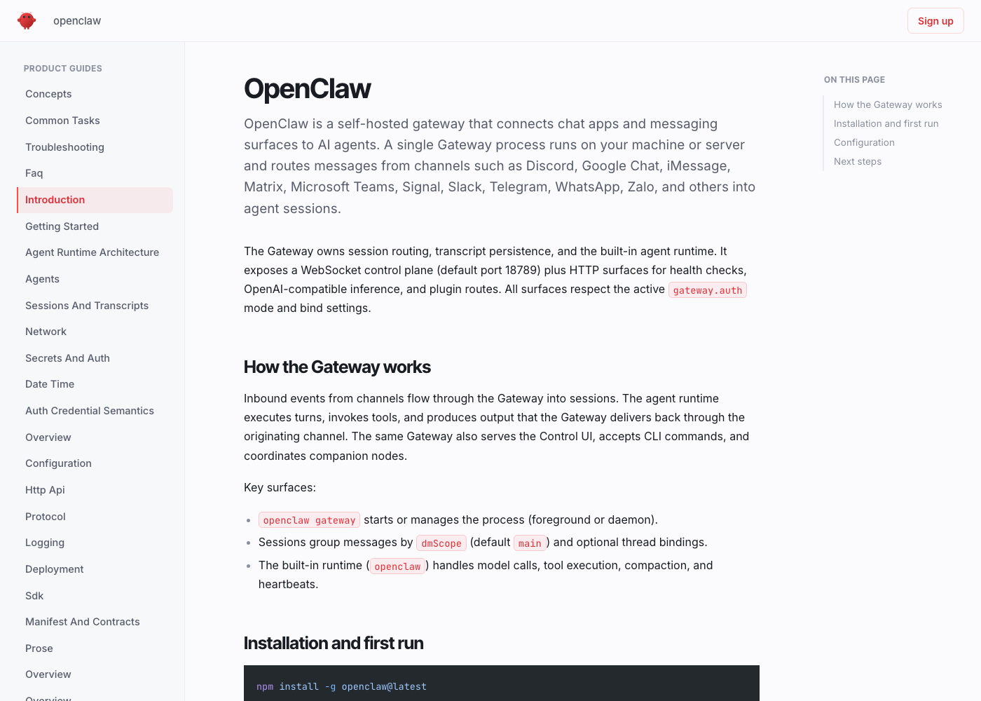 OpenClaw documentation generated and hosted by CodeSummary